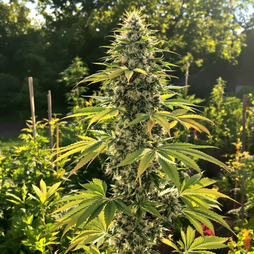 Black Mamba 60% Indica / 40% Sativa — Blüte mit sichtbaren Trichomen