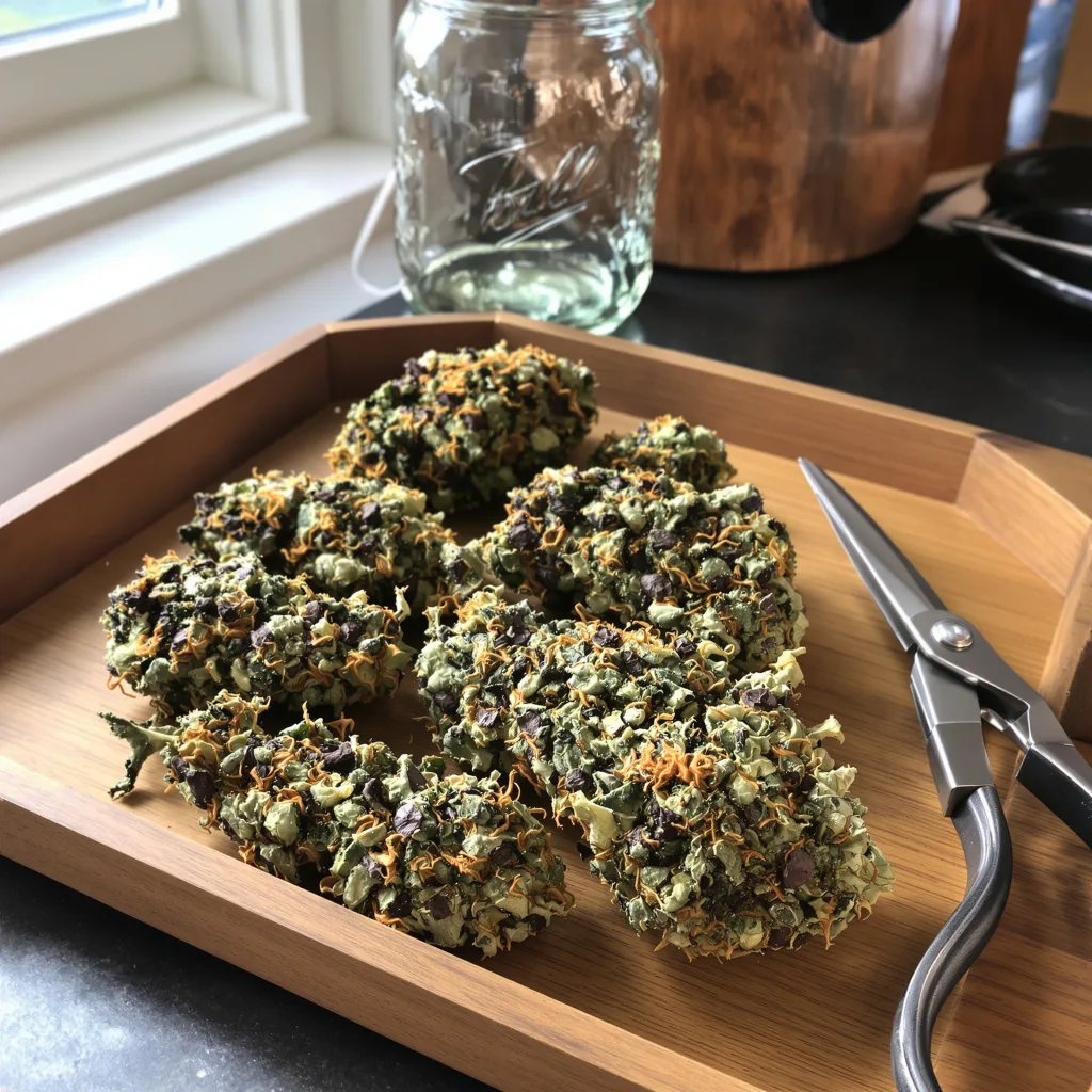 Black Tuna 74% Indica / 26% Sativa — Blüte mit sichtbaren Trichomen
