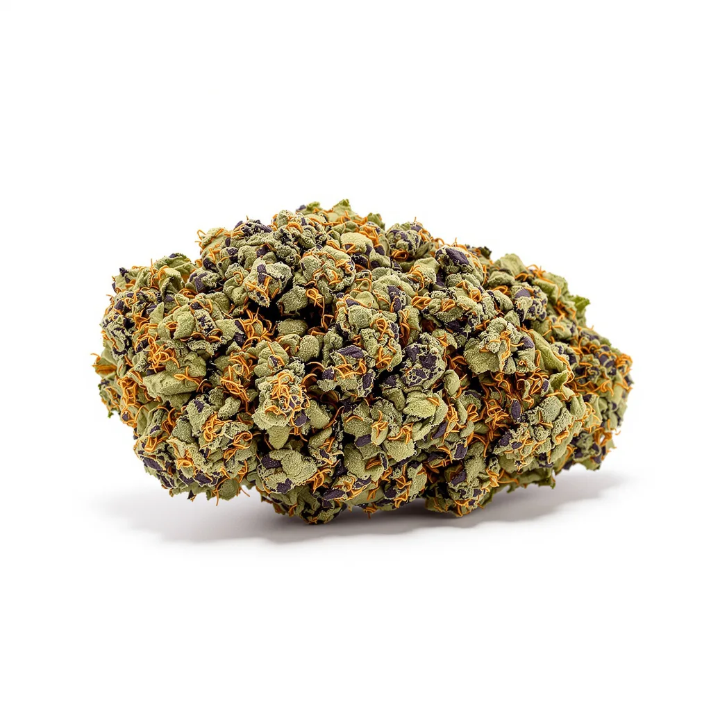 Blackberry Hashplant 76% Indica / 24% Sativa — Blüte mit sichtbaren Trichomen