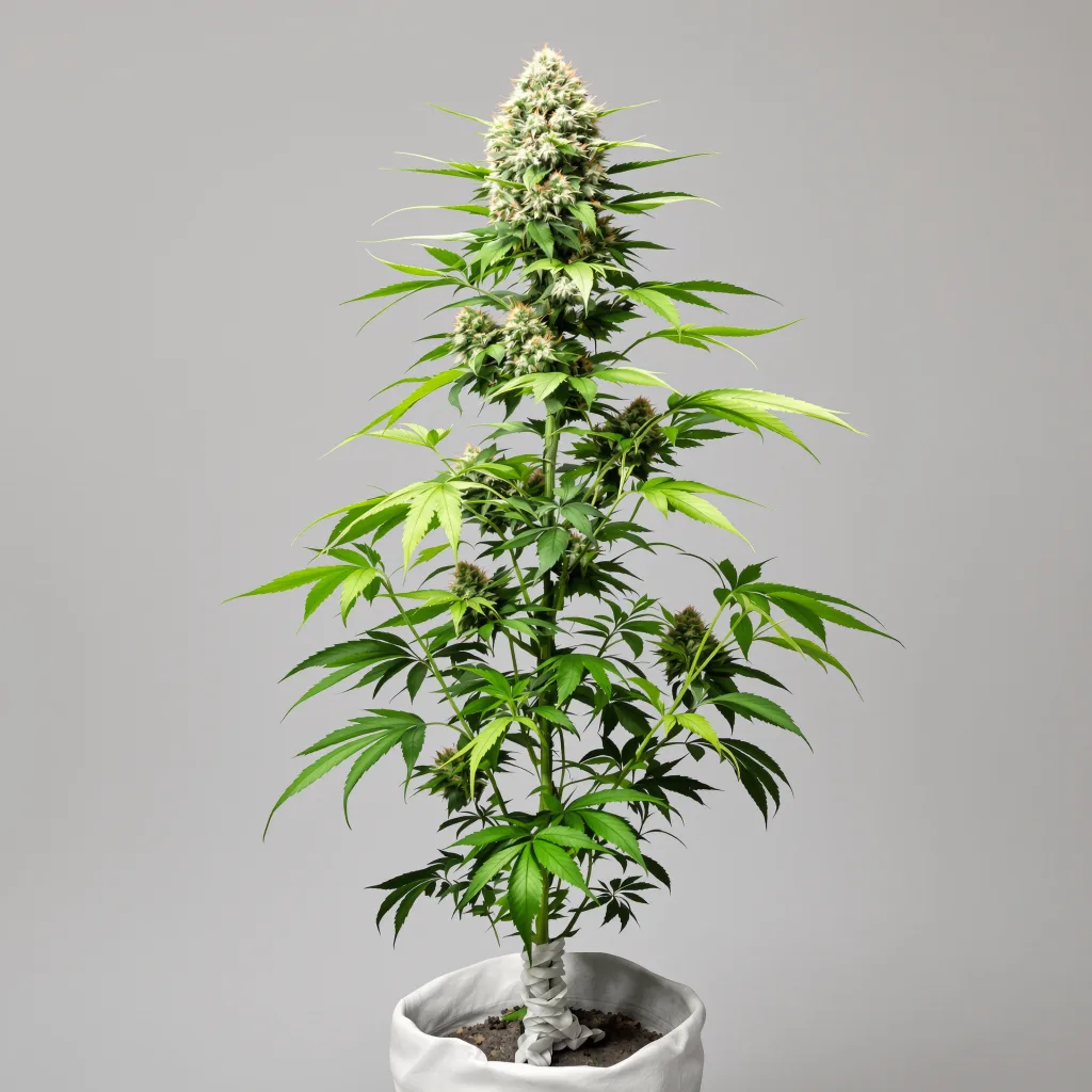 Blackberry Pie Cannabisblüte Nahaufnahme mit ausgewogene Blütenstruktur mit eisigen Trichomen