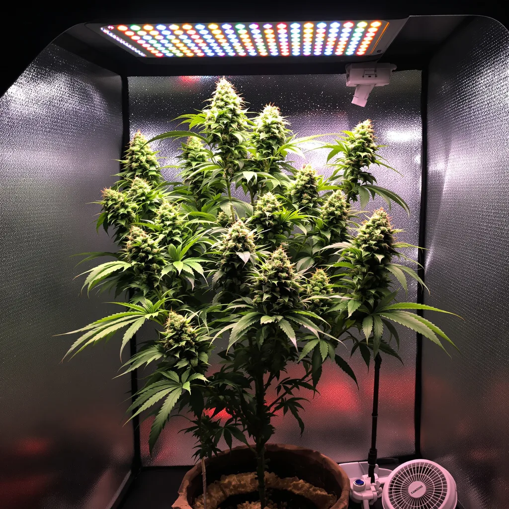 Blackberry Pie 51% Indica / 49% Sativa — Blüte mit sichtbaren Trichomen