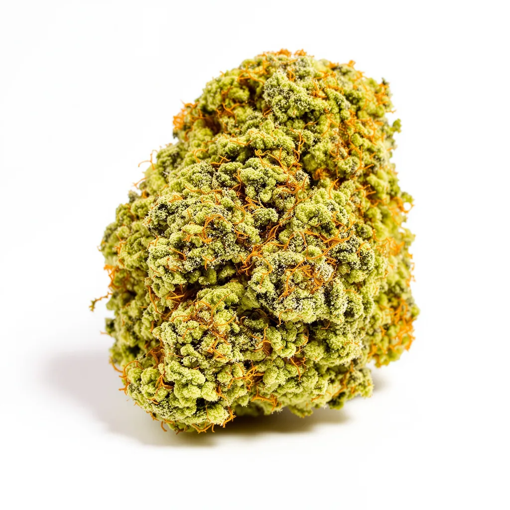 Blob OG 21% Indica / 79% Sativa — Blüte mit sichtbaren Trichomen