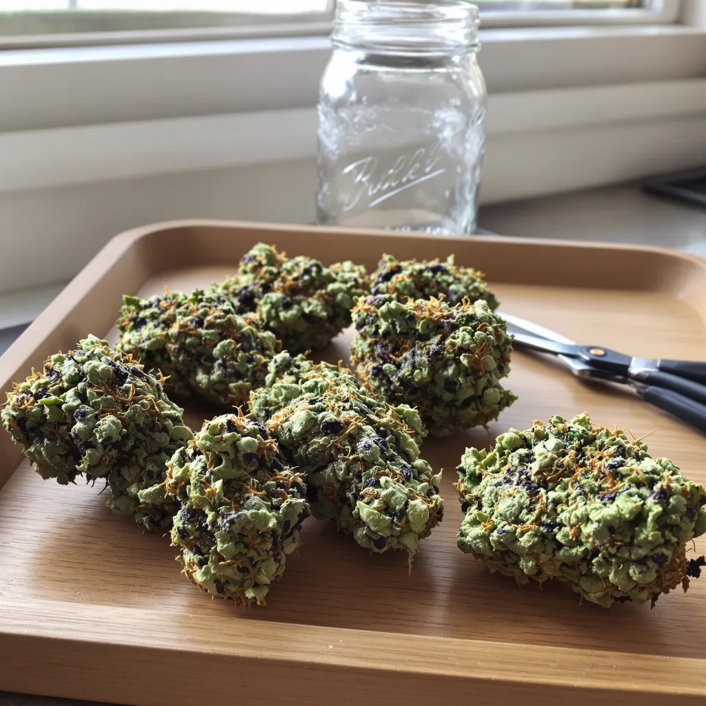 Bloos Kloos 83% Indica / 17% Sativa — Blüte mit sichtbaren Trichomen
