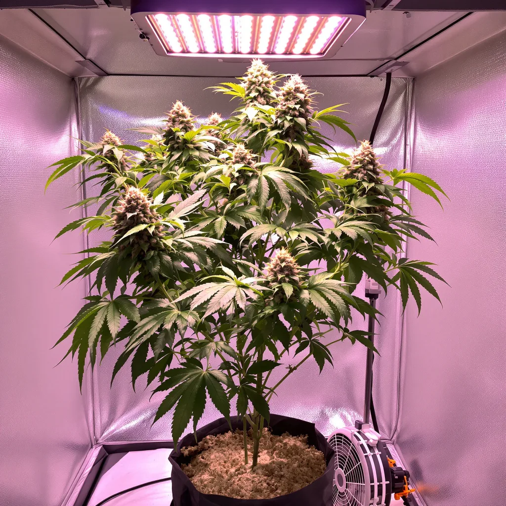 Bloos Kloos 83% Indica / 17% Sativa — Blüte mit sichtbaren Trichomen