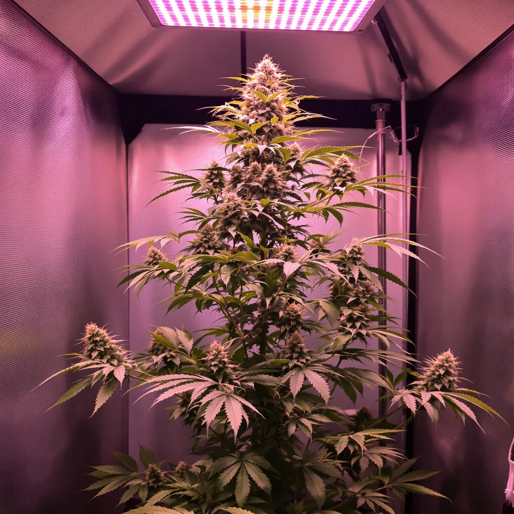 Blue Amnesia 10% Indica / 90% Sativa — Blüte mit sichtbaren Trichomen
