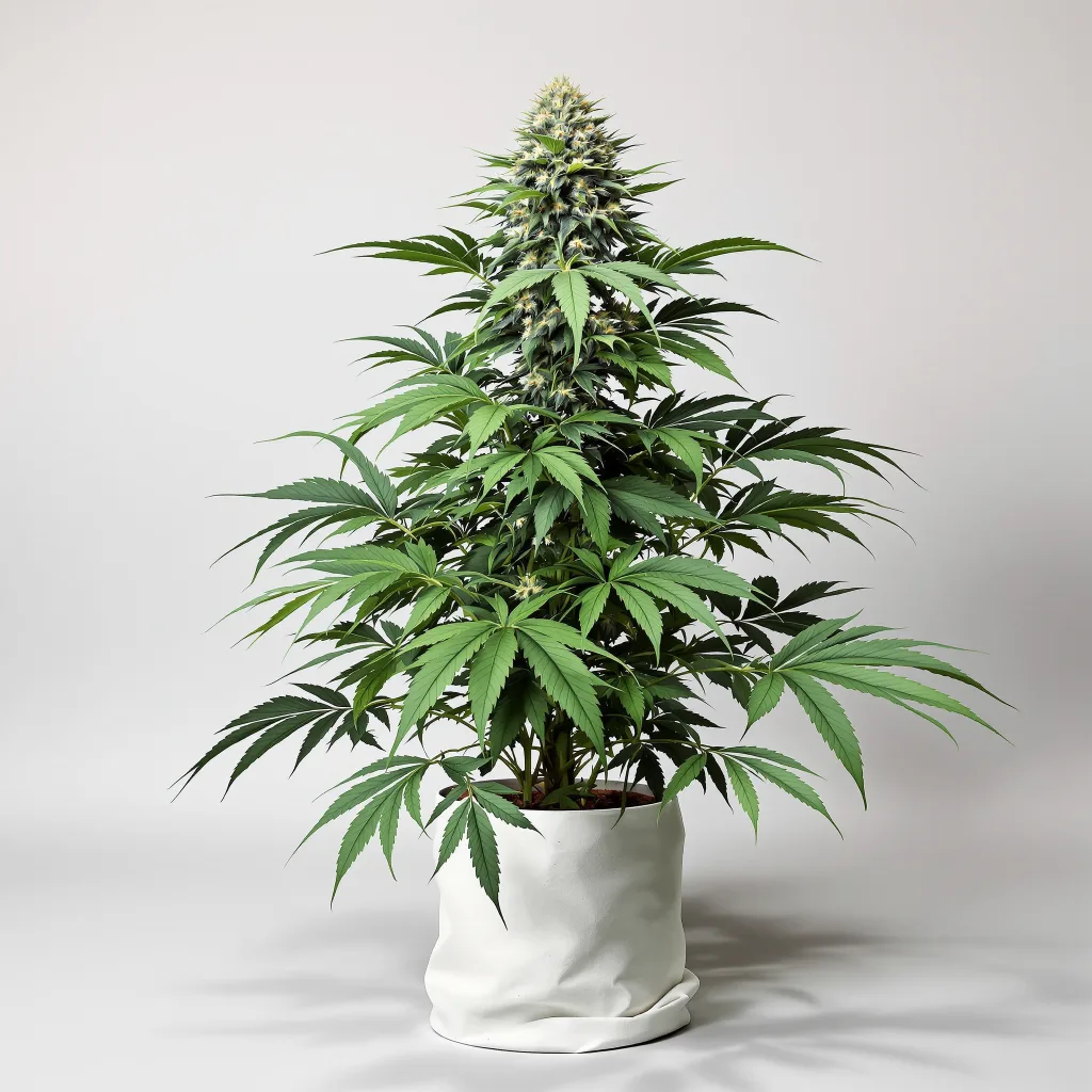 Blue Blood Cannabisblüte Nahaufnahme mit dichte violett getönte Kelche