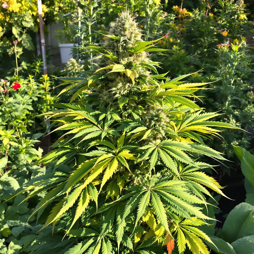 Blue Blood 72% Indica / 28% Sativa — Blüte mit sichtbaren Trichomen