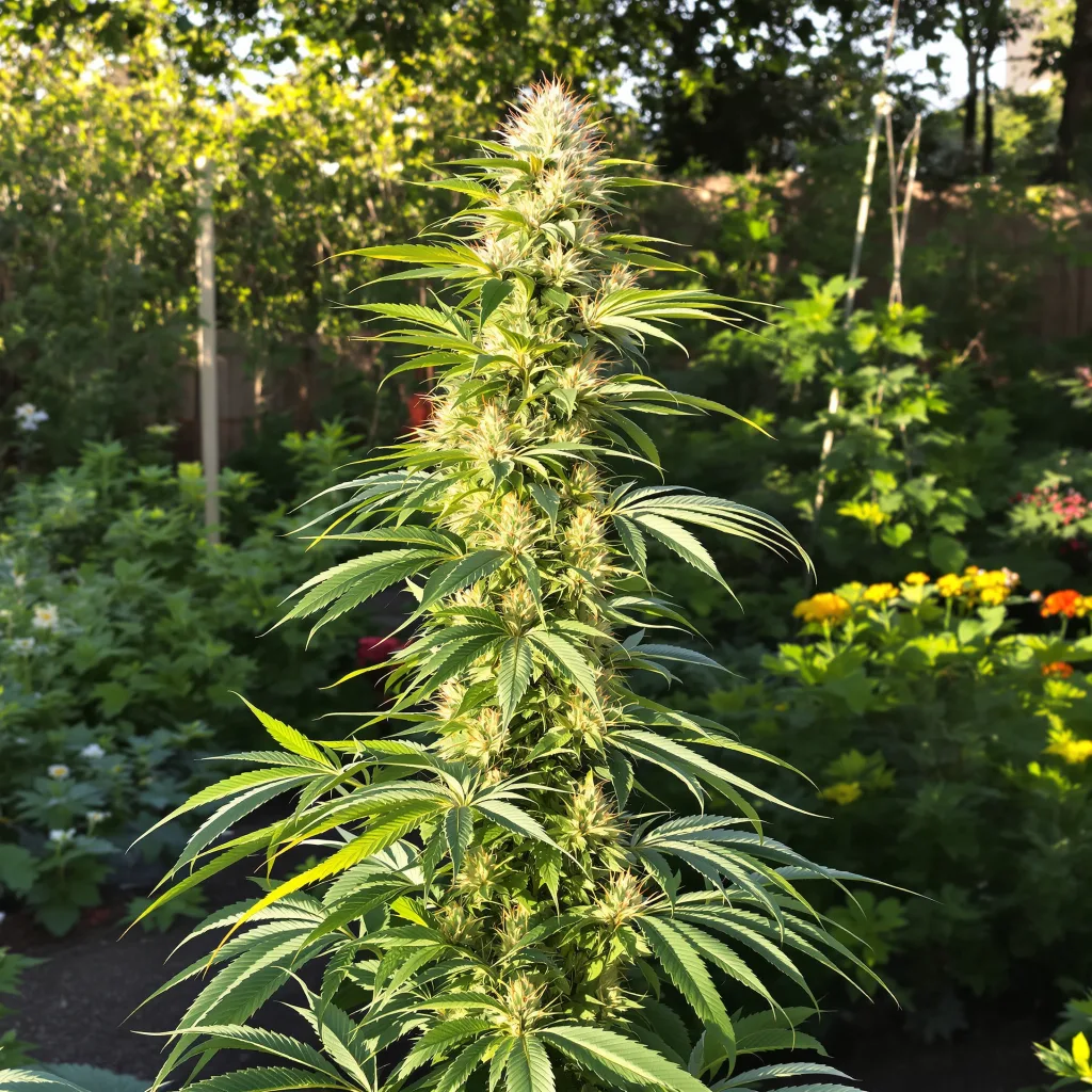 Blue Cinex 23% Indica / 77% Sativa — Blüte mit sichtbaren Trichomen