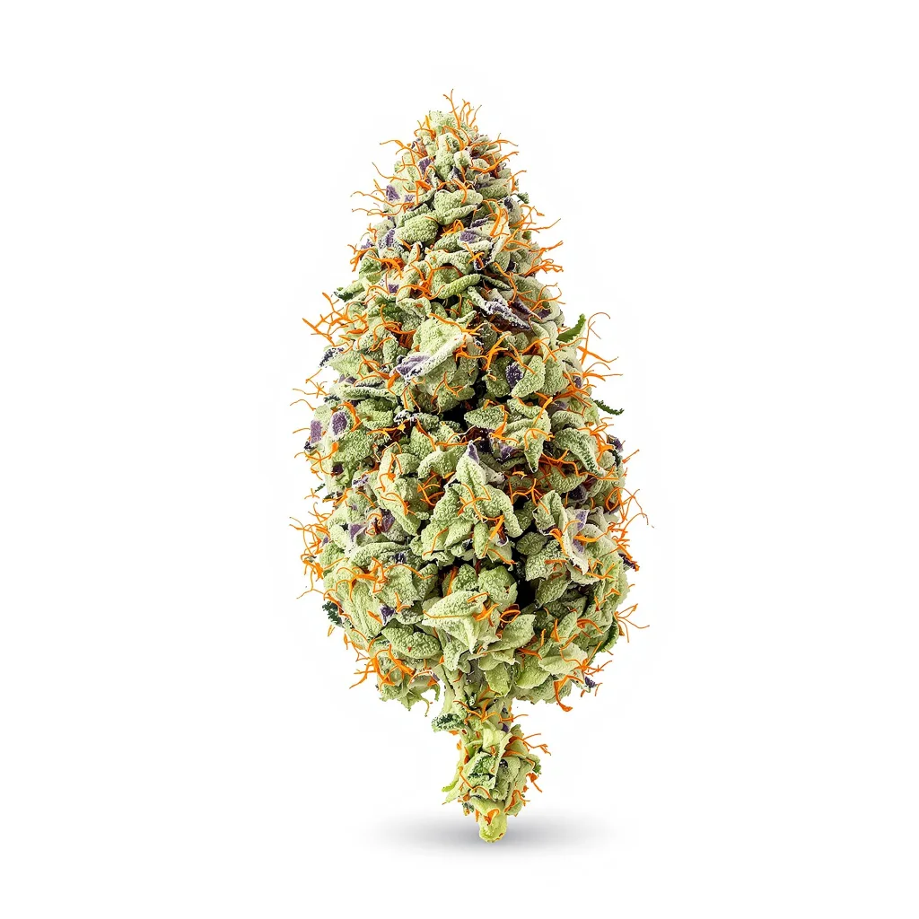 Blue Cookies 60% Indica / 40% Sativa — Blüte mit sichtbaren Trichomen