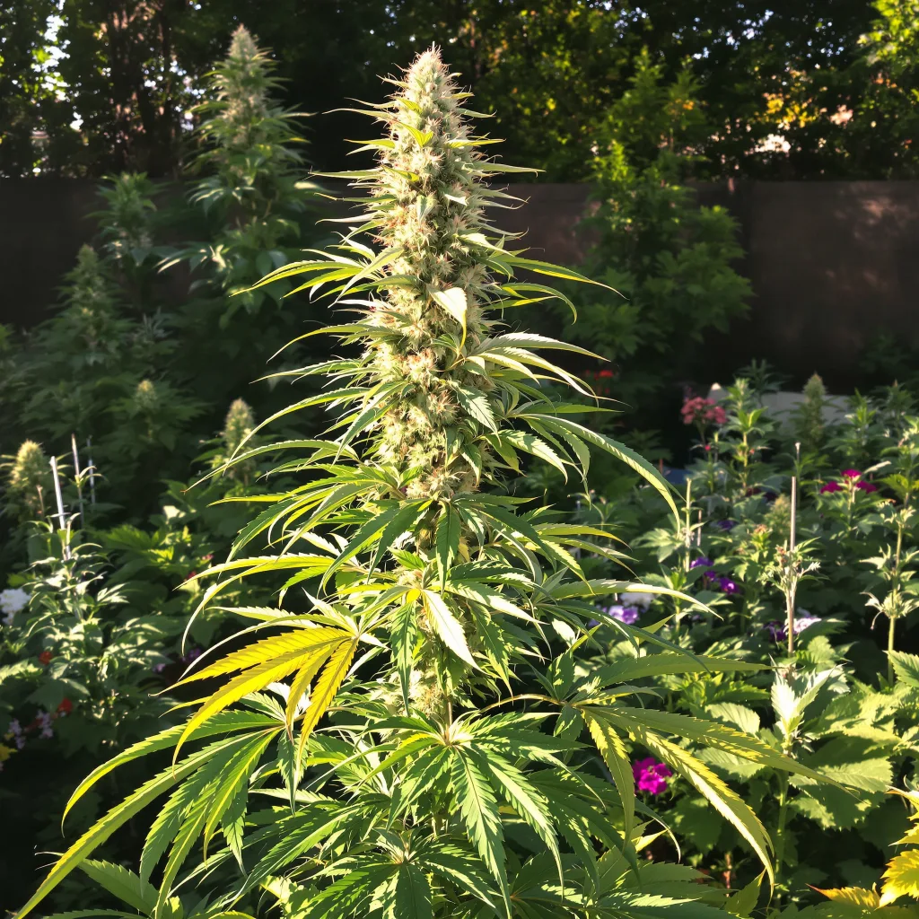 Blue Dream 19% Indica / 81% Sativa — Blüte mit sichtbaren Trichomen