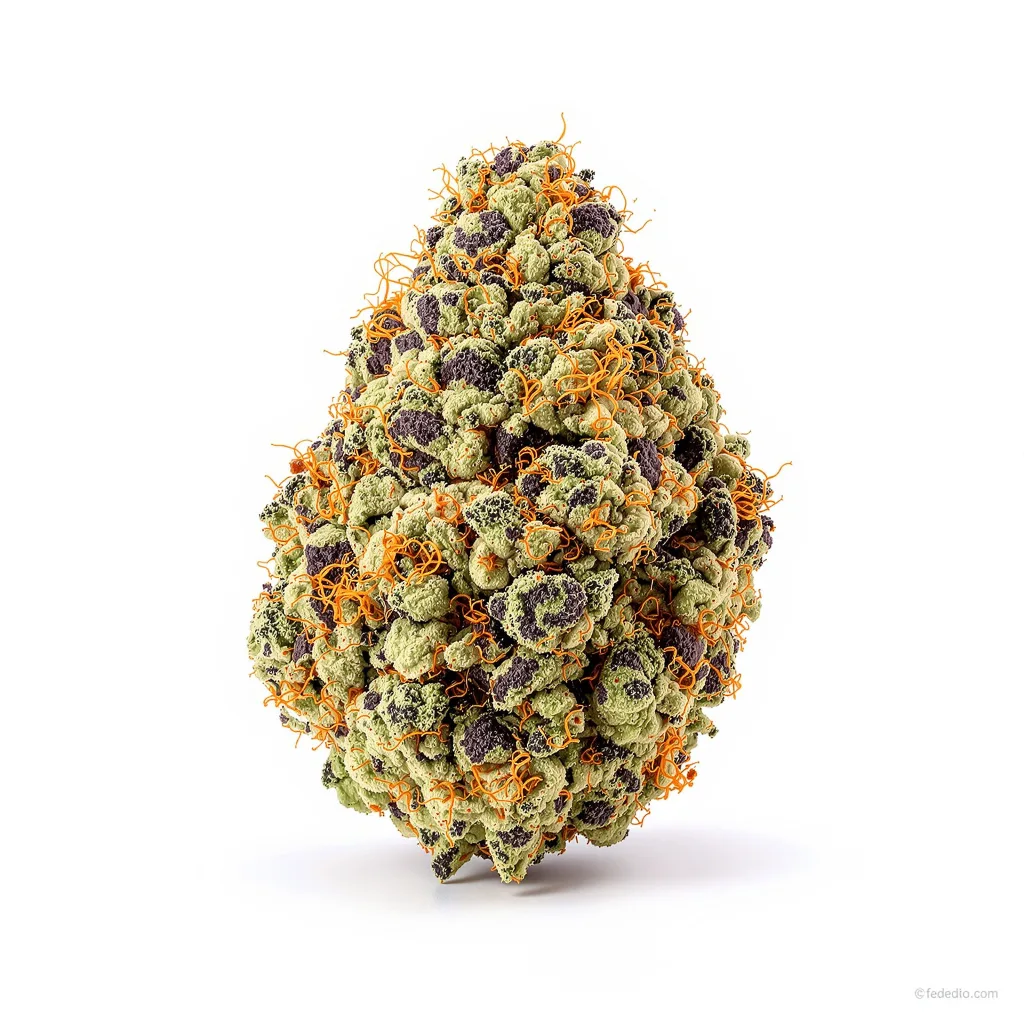Blue Frost 69% Indica / 31% Sativa — Blüte mit sichtbaren Trichomen