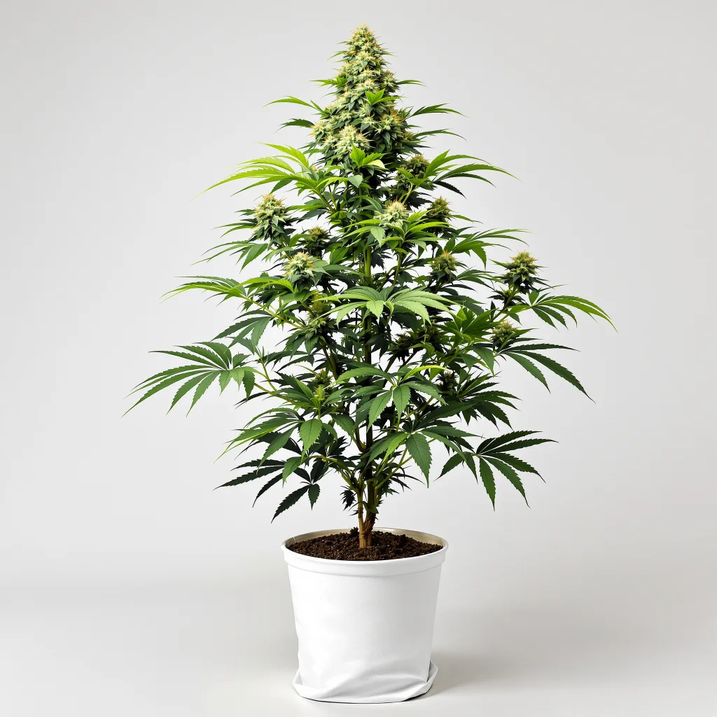 Blue Goo Cannabisblüte Nahaufnahme mit offene Blütenstruktur mit orangen Pistillen