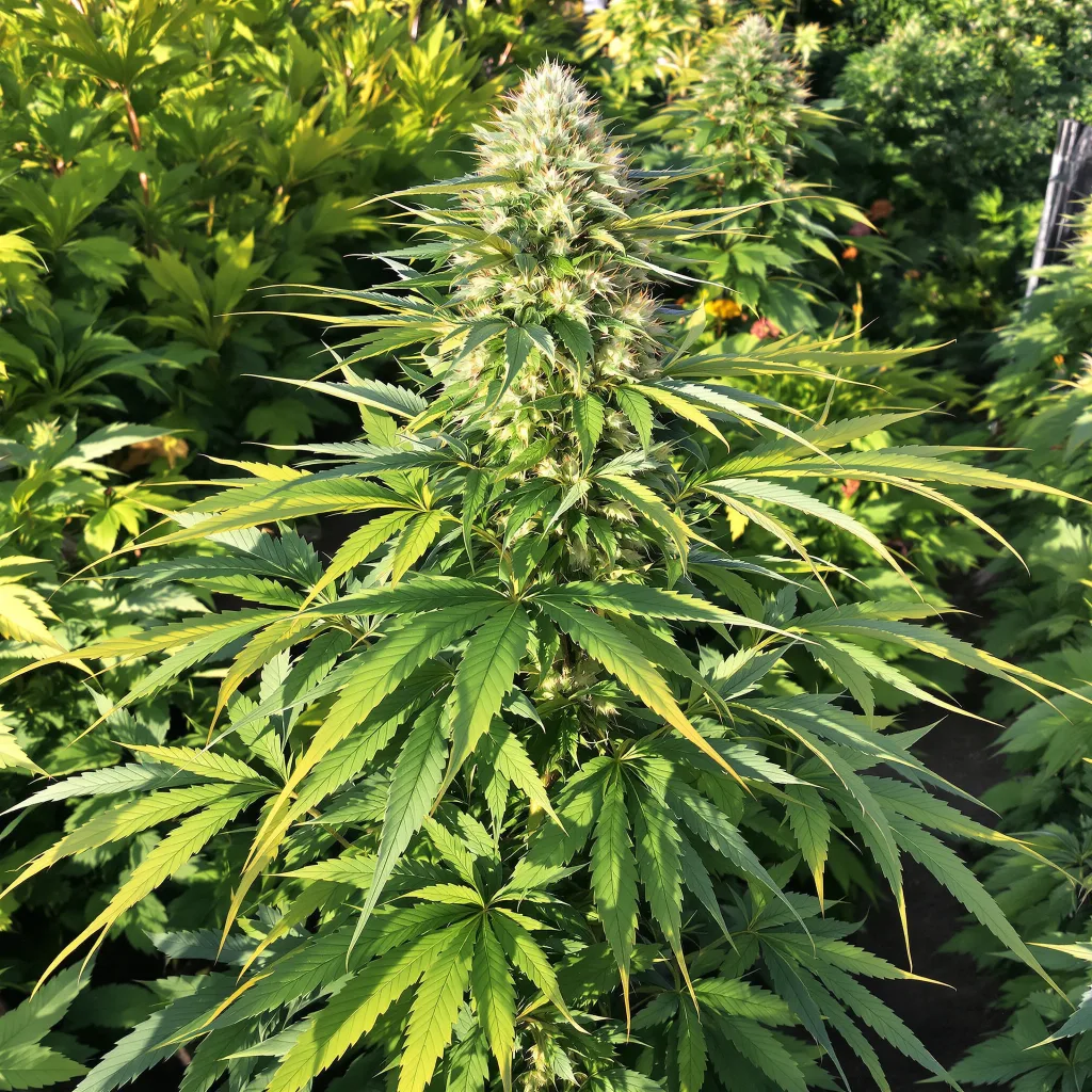 Blue Haze 80% Indica / 20% Sativa — Blüte mit sichtbaren Trichomen