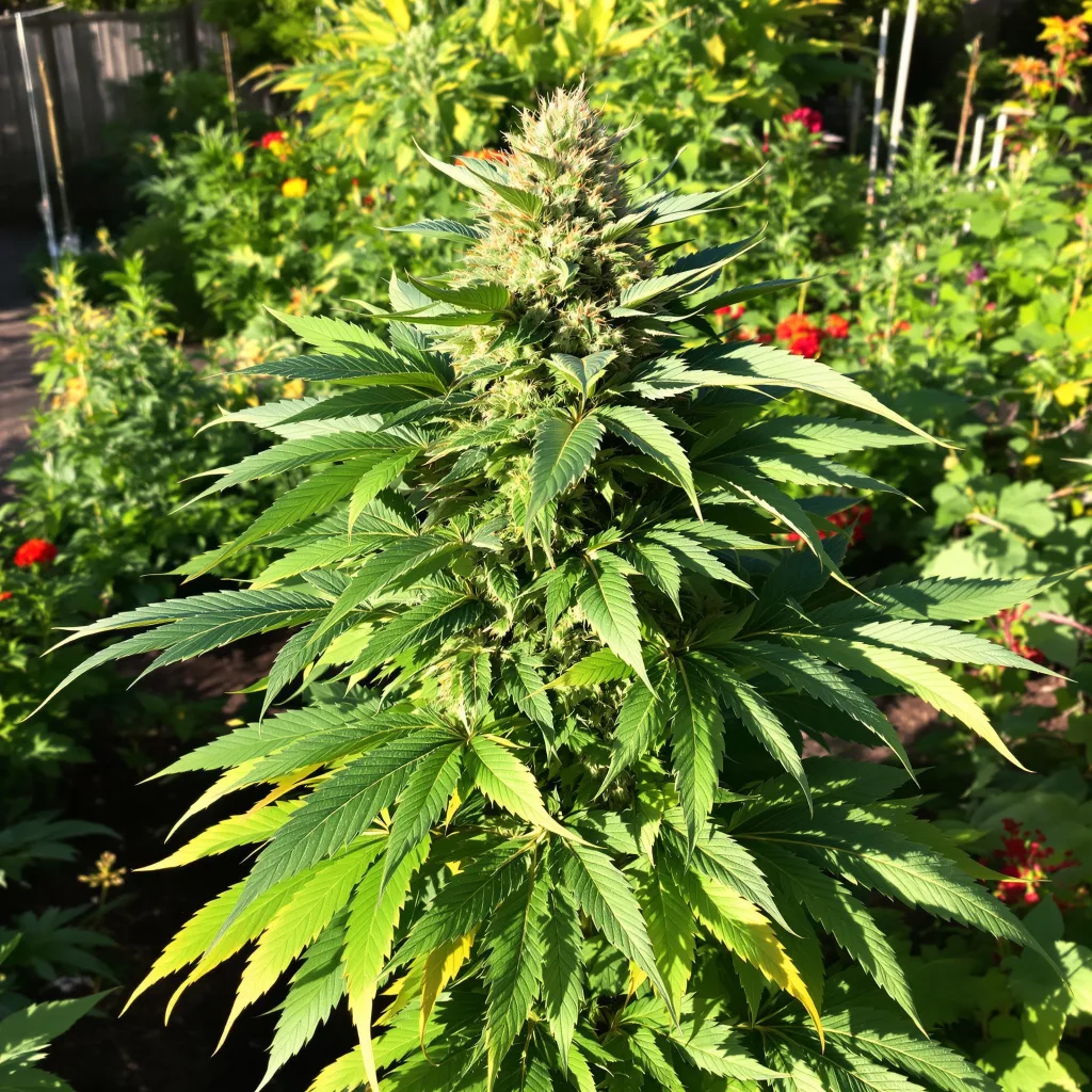 Blue Knight 76% Indica / 24% Sativa — Blüte mit sichtbaren Trichomen