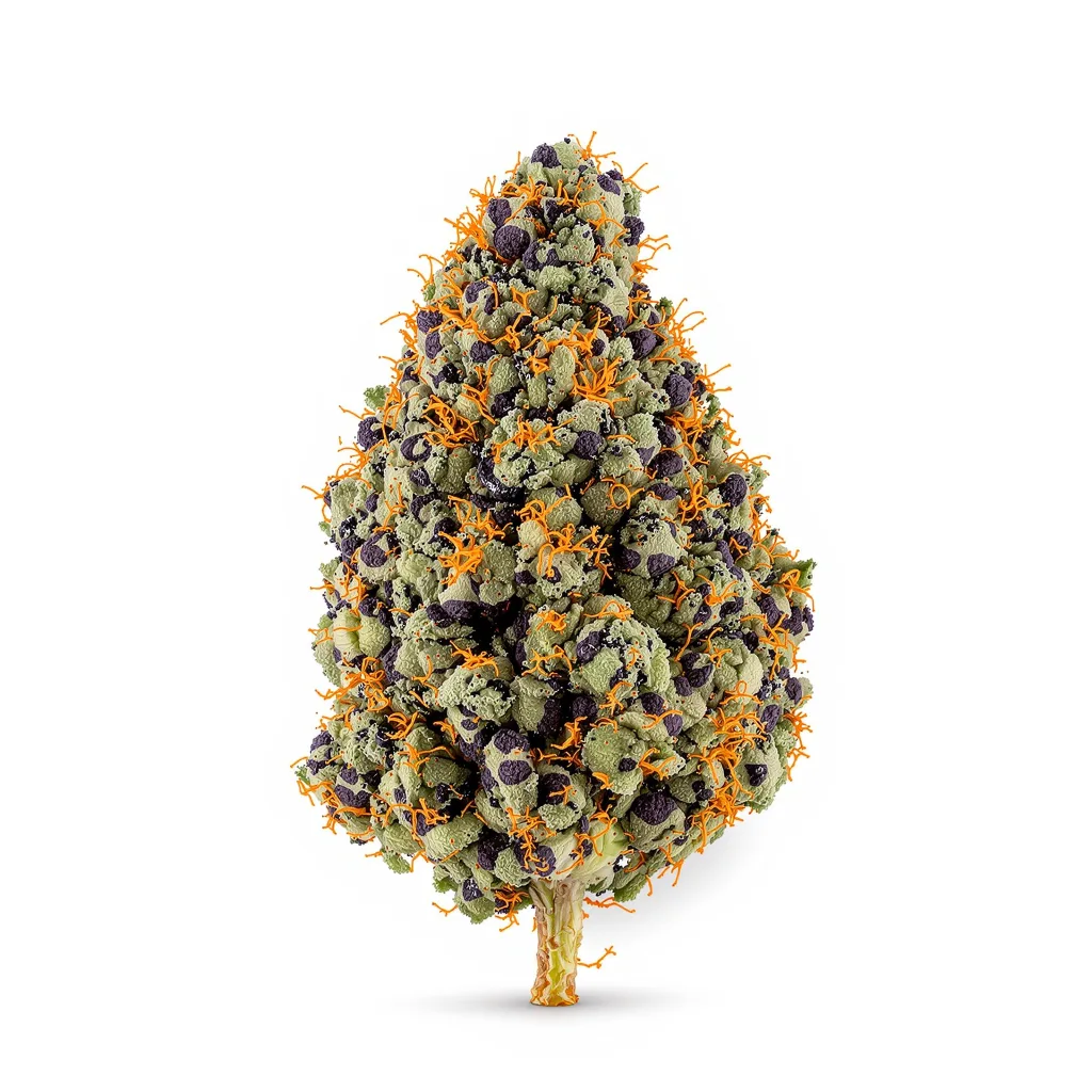 Blue Lights 85% Indica / 15% Sativa — Blüte mit sichtbaren Trichomen