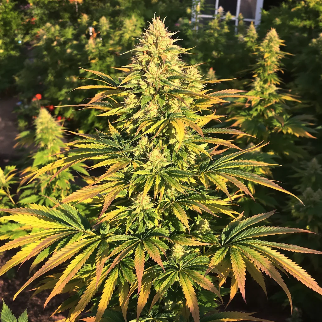 Blue Magoo 88% Indica / 12% Sativa — Blüte mit sichtbaren Trichomen