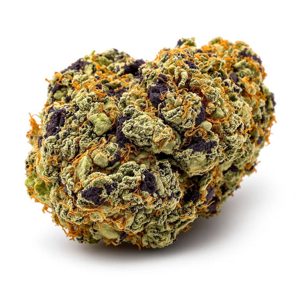 Blue Magoo 88% Indica / 12% Sativa — Blüte mit sichtbaren Trichomen