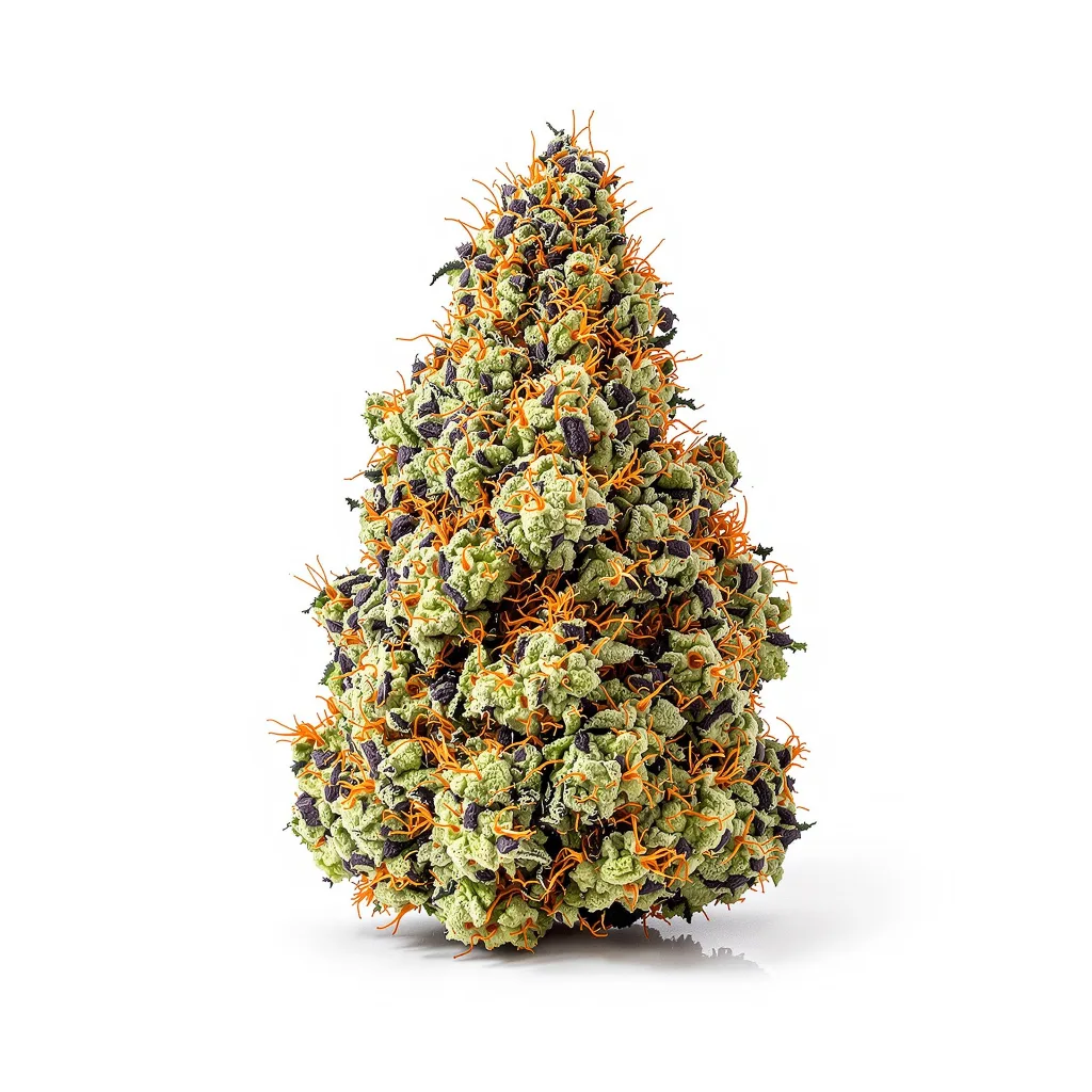 Blue Moon Rocks 72% Indica / 28% Sativa — Blüte mit sichtbaren Trichomen