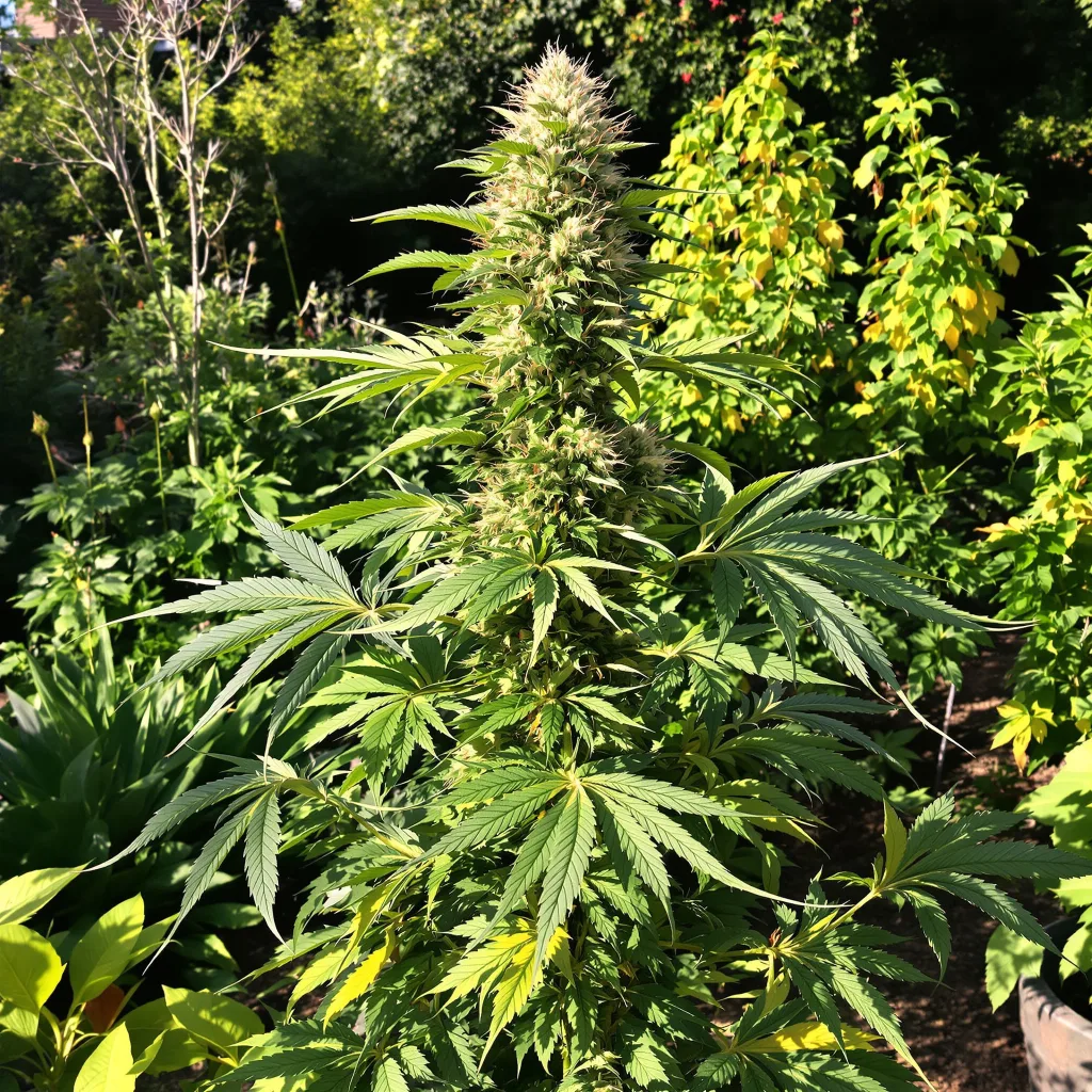 Blue Mystic 68% Indica / 32% Sativa — Blüte mit sichtbaren Trichomen