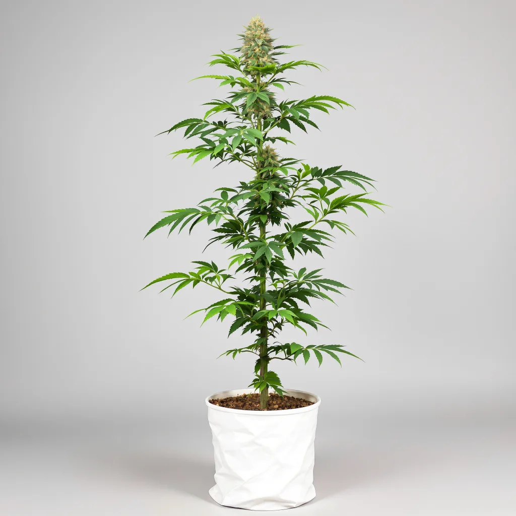 Blue Power Cannabisblüte Nahaufnahme mit ausgewogene Blütenstruktur mit eisigen Trichomen