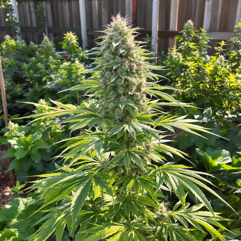 Blue Power 55% Indica / 45% Sativa — Blüte mit sichtbaren Trichomen