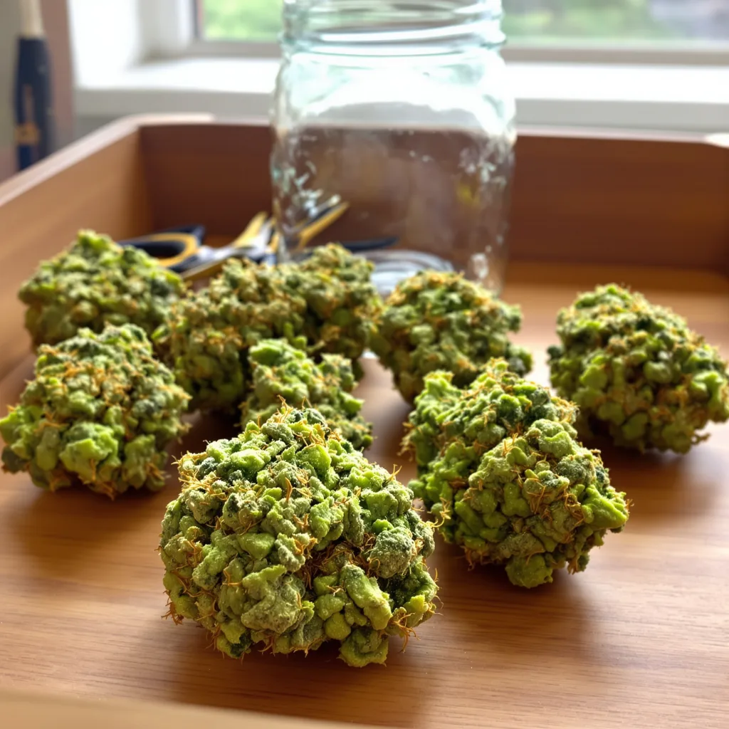 Blue Princess 5% Indica / 95% Sativa — Blüte mit sichtbaren Trichomen