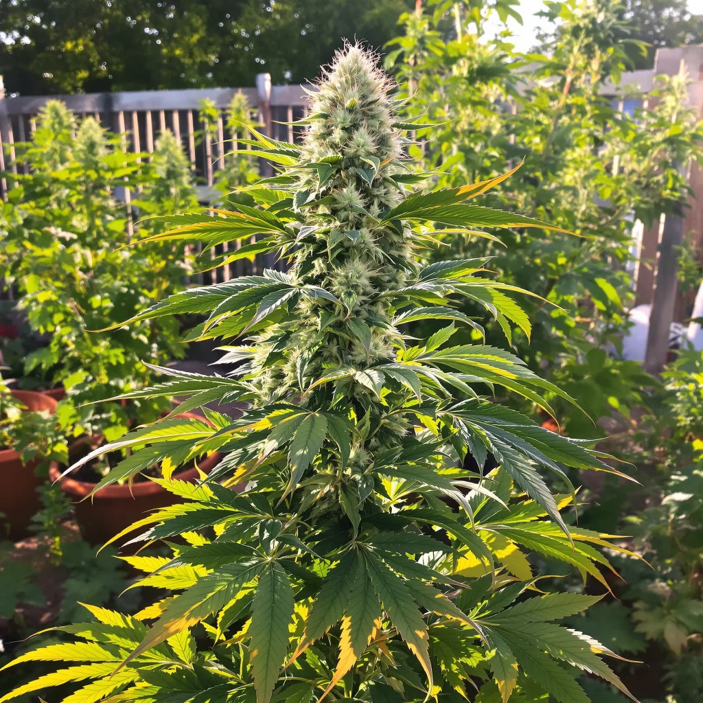 Blueberry Cheesecake 40% Indica / 60% Sativa — Blüte mit sichtbaren Trichomen