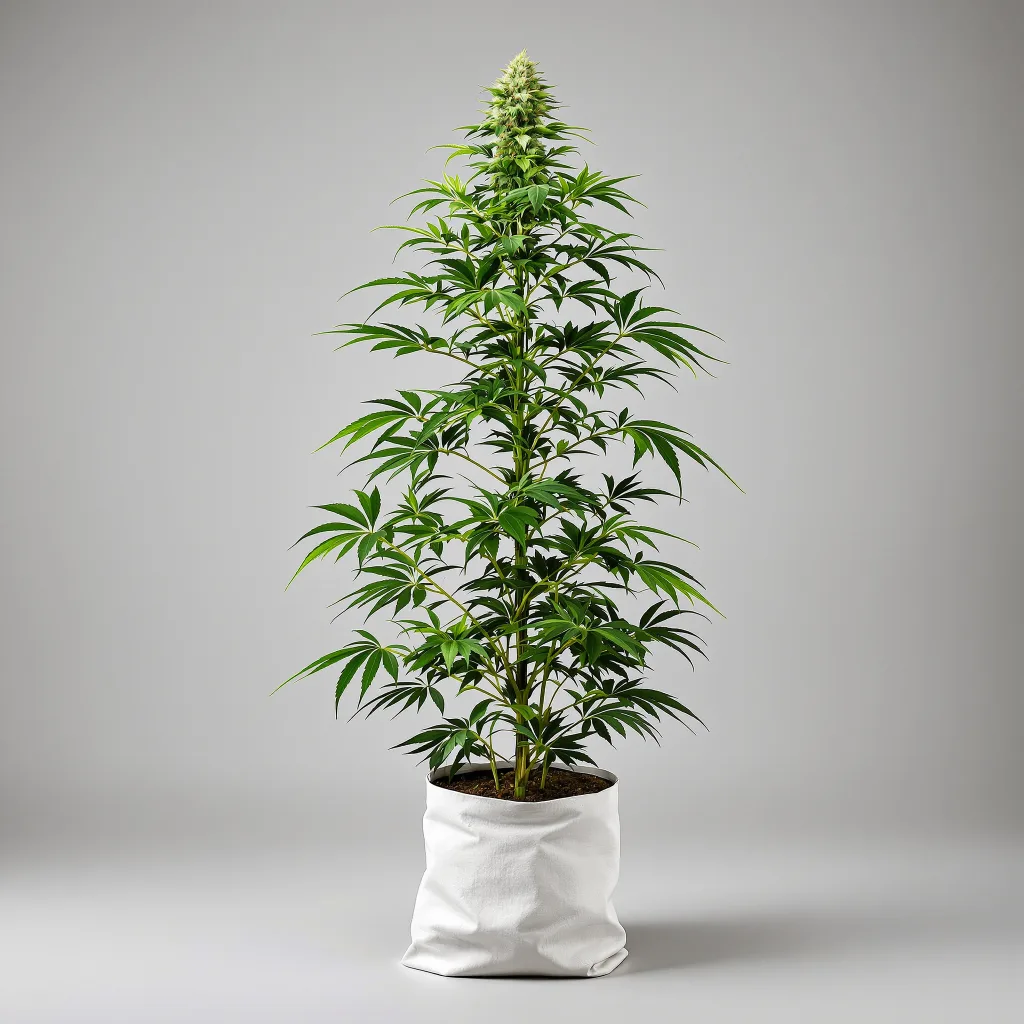 Bogart Cannabisblüte Nahaufnahme mit ausgewogene Blütenstruktur mit eisigen Trichomen
