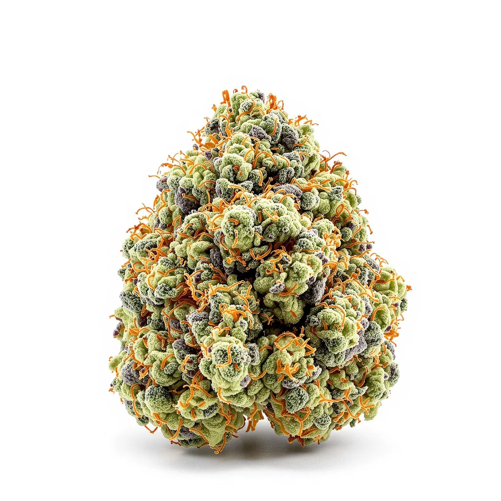 Bogart 41% Indica / 59% Sativa — Blüte mit sichtbaren Trichomen