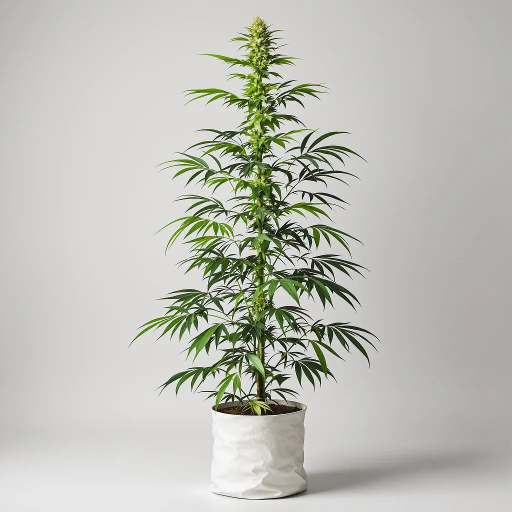 Bruce Almighty Cannabisblüte Nahaufnahme mit luftige limonengrüne Struktur