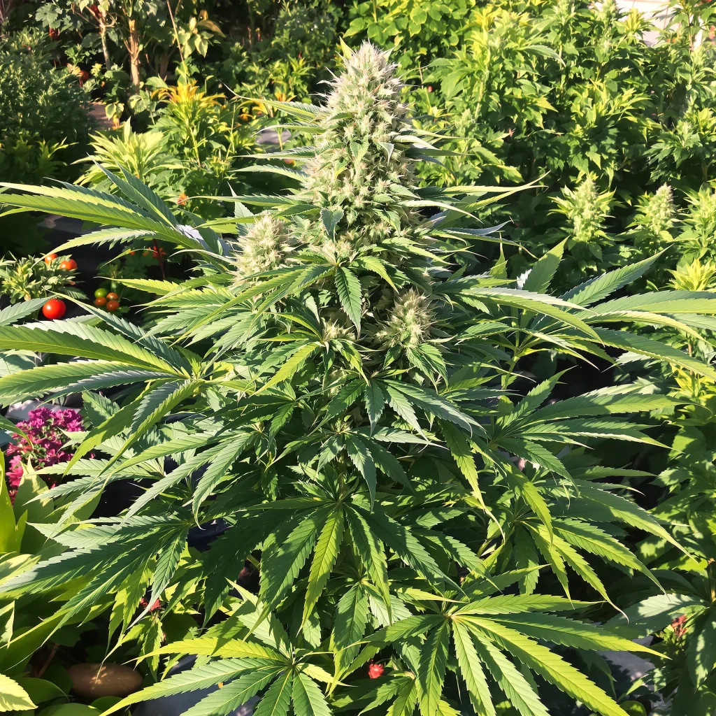 Bubba Kush 80% Indica / 20% Sativa — Blüte mit sichtbaren Trichomen