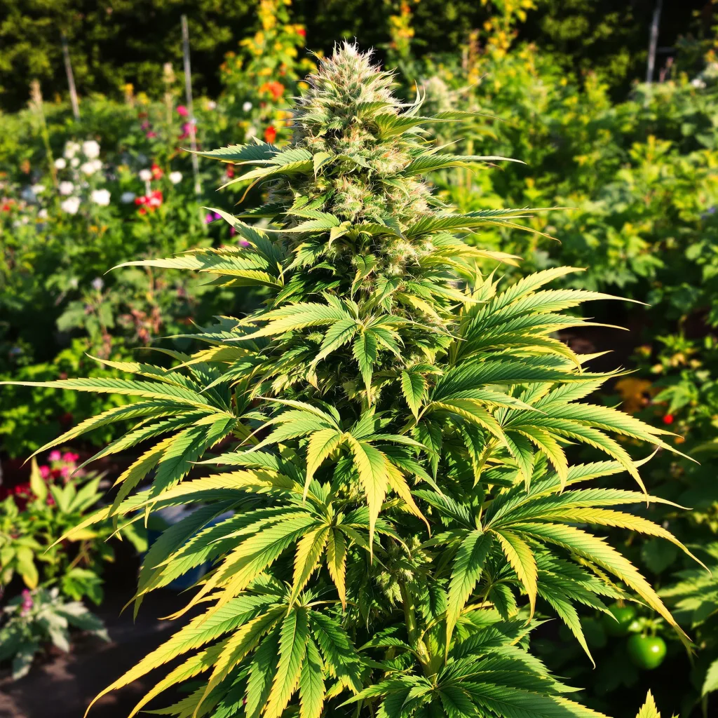 Bubblegum Kush 80% Indica / 20% Sativa — Blüte mit sichtbaren Trichomen