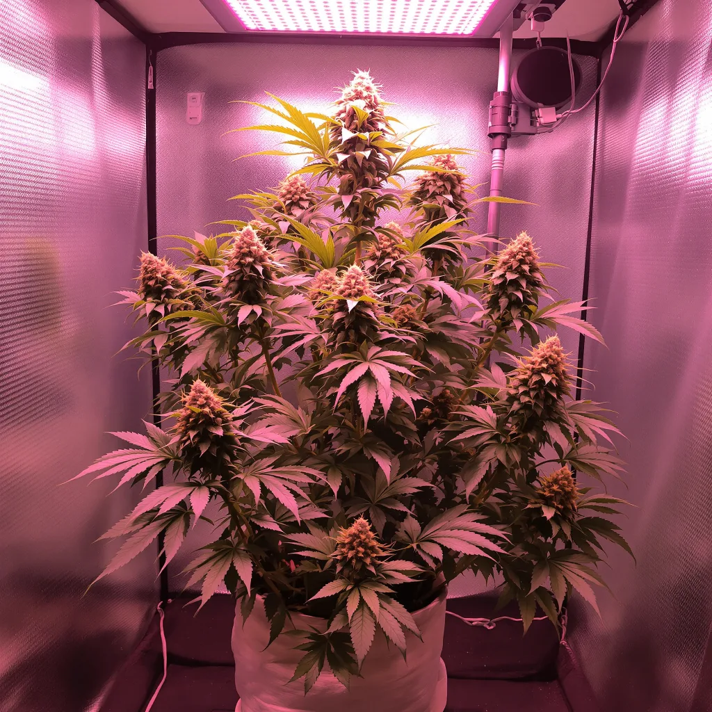 Buckeye Purple 76% Indica / 24% Sativa — Blüte mit sichtbaren Trichomen