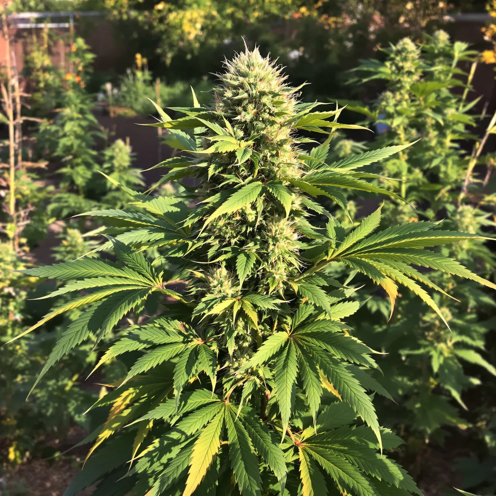 Buddha Tahoe 100% Indica / 50% Sativa — Blüte mit sichtbaren Trichomen