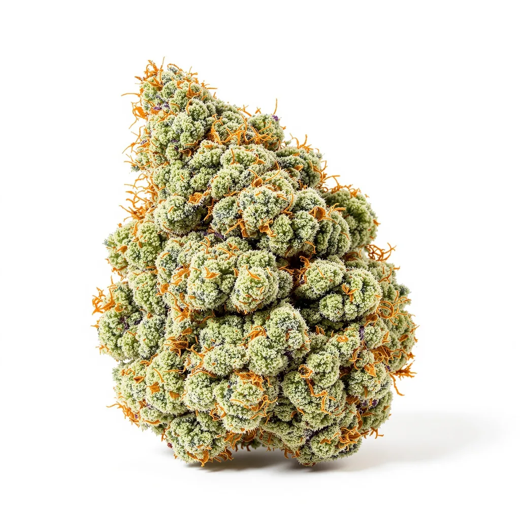 C4 50% Indica / 50% Sativa — Blüte mit sichtbaren Trichomen