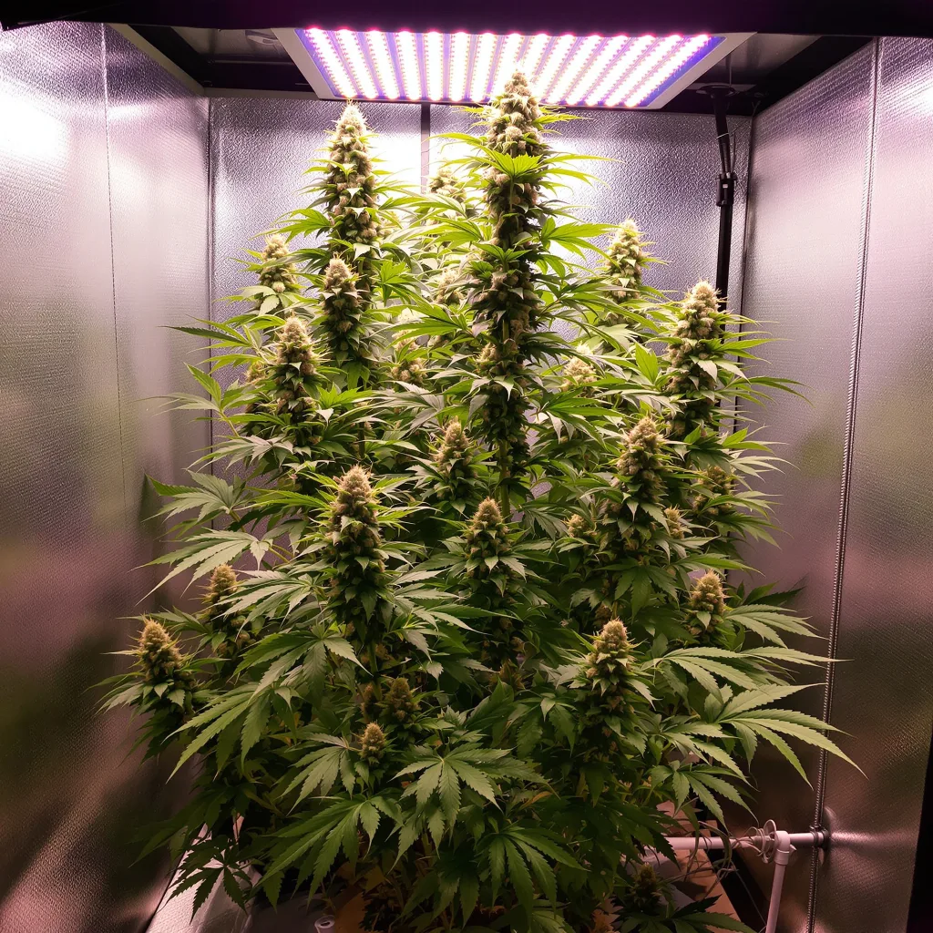 Cactus 20% Indica / 80% Sativa — Blüte mit sichtbaren Trichomen