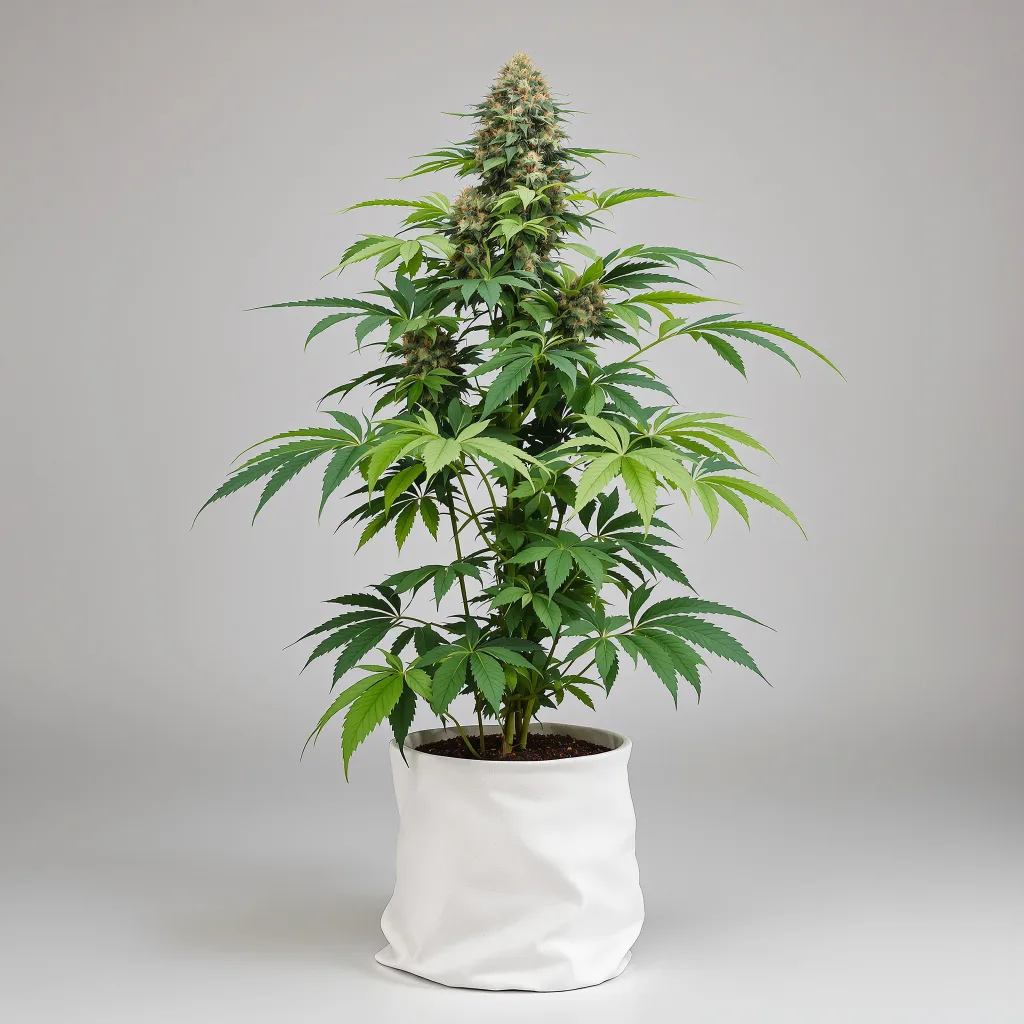 Cali Kush Cannabisblüte Nahaufnahme mit dichte violett getönte Kelche