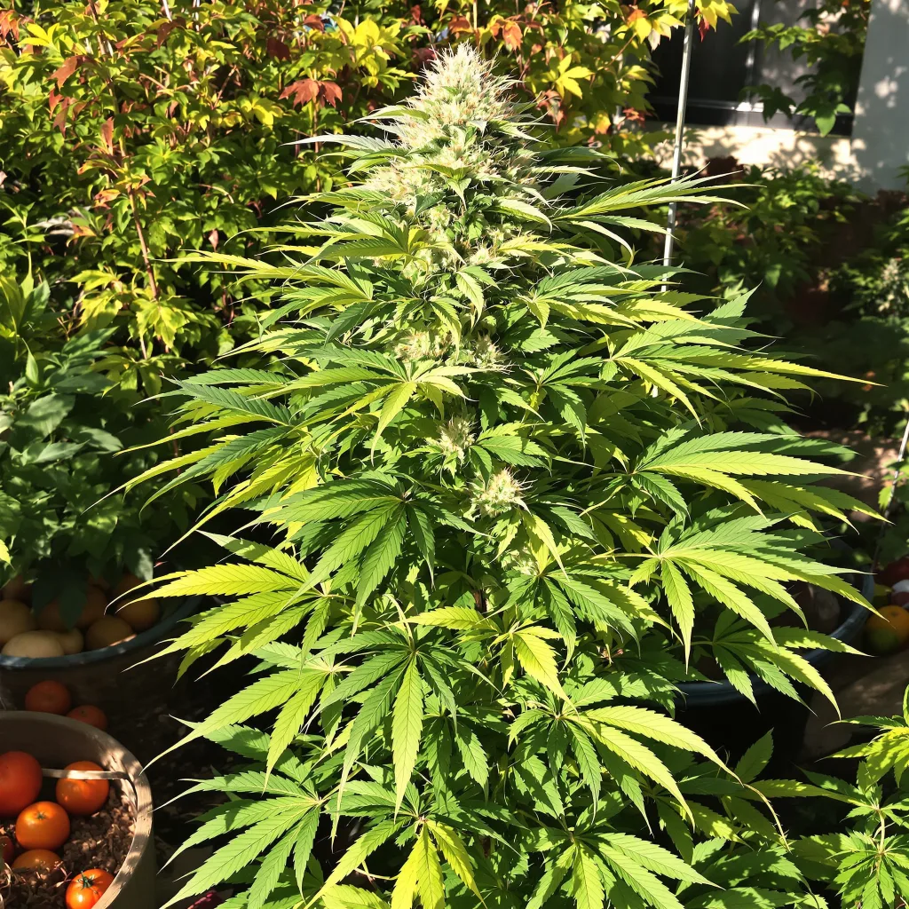 Cali Kush 90% Indica / 10% Sativa — Blüte mit sichtbaren Trichomen