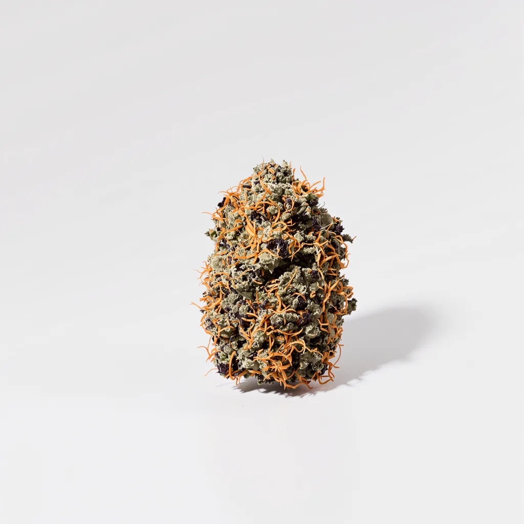Cali Kush 90% Indica / 10% Sativa — Blüte mit sichtbaren Trichomen