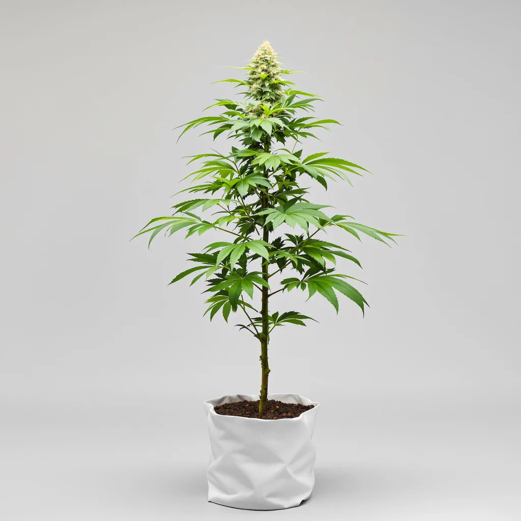 California Orange Cannabisblüte Nahaufnahme mit ausgewogene Blütenstruktur mit eisigen Trichomen