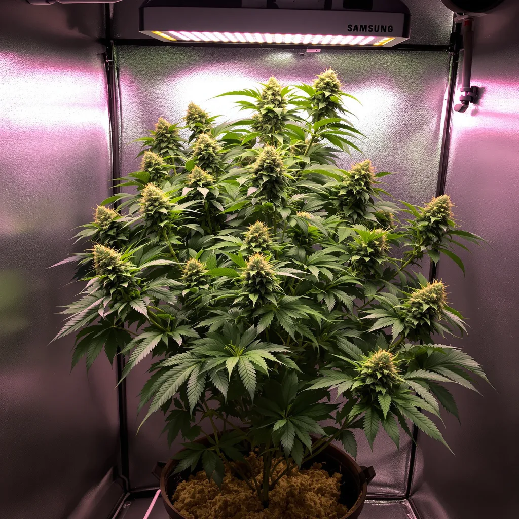 Candy Cane 88% Indica / 12% Sativa — Blüte mit sichtbaren Trichomen