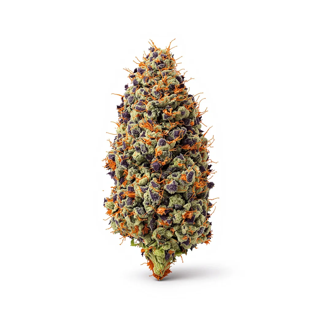 Candy Cane 88% Indica / 12% Sativa — Blüte mit sichtbaren Trichomen