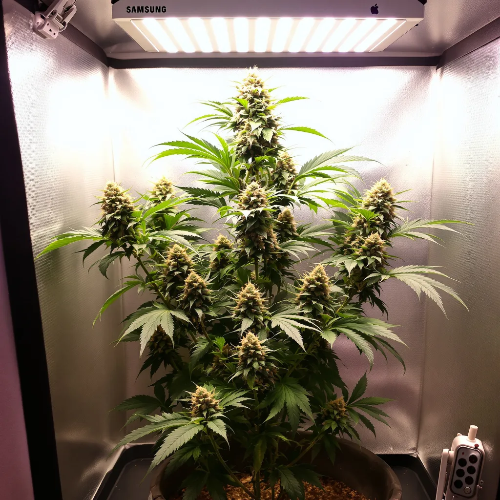 Candy Cream 66% Indica / 34% Sativa — Blüte mit sichtbaren Trichomen