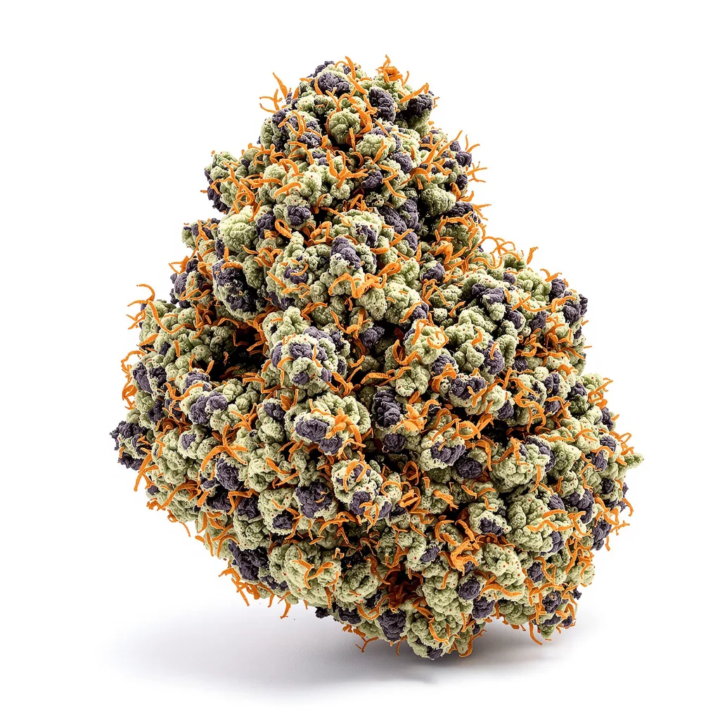 Candy Cream 66% Indica / 34% Sativa — Blüte mit sichtbaren Trichomen