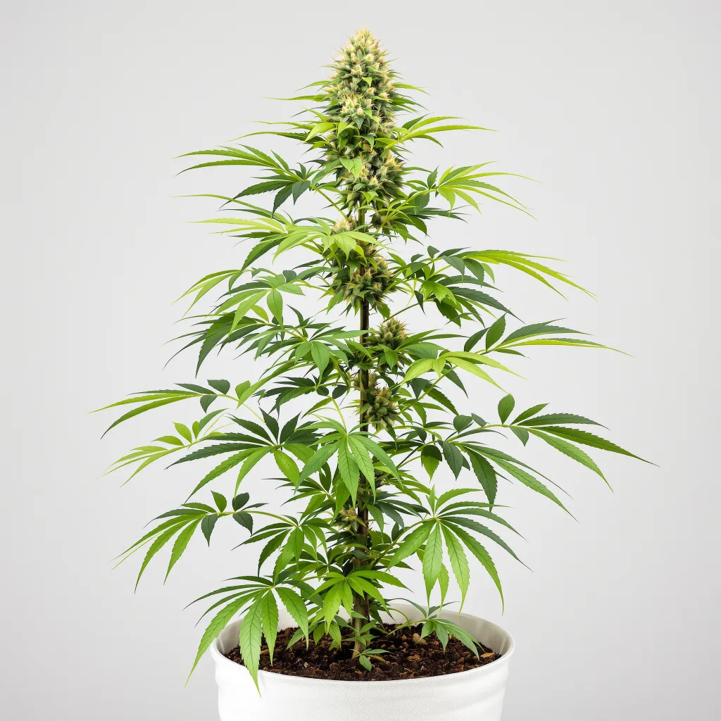 Candy Jack Cannabisblüte Nahaufnahme mit ausgewogene Blütenstruktur mit eisigen Trichomen