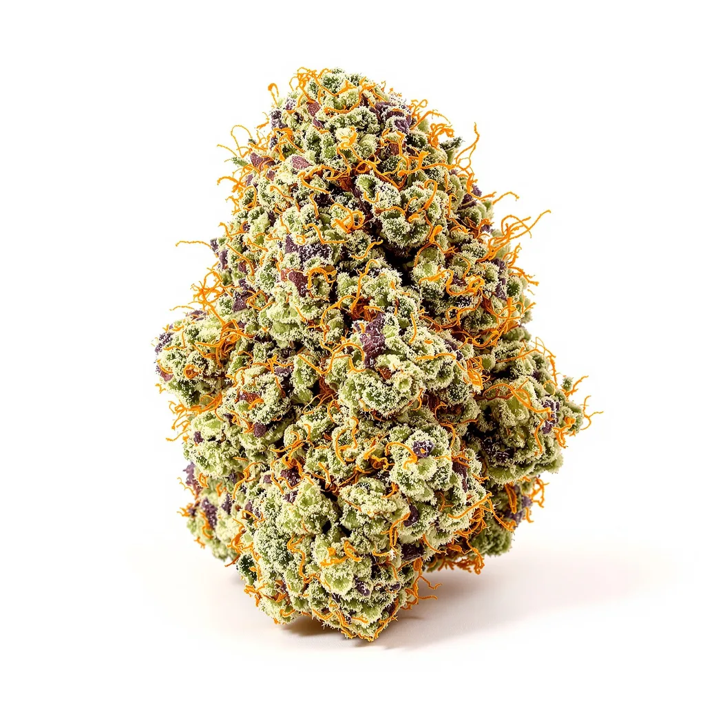Candy Jack 50% Indica / 50% Sativa — Blüte mit sichtbaren Trichomen