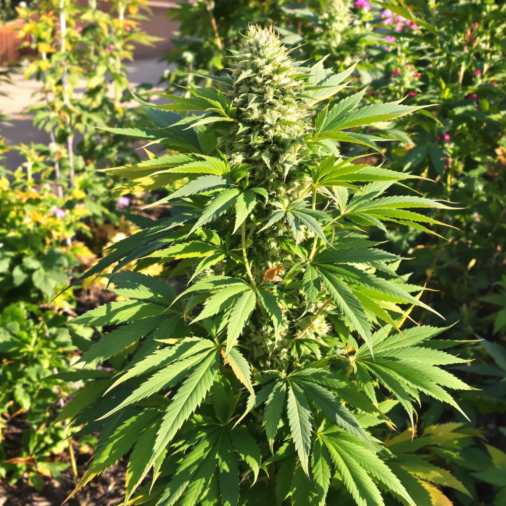 Cascadia Kush 74% Indica / 26% Sativa — Blüte mit sichtbaren Trichomen
