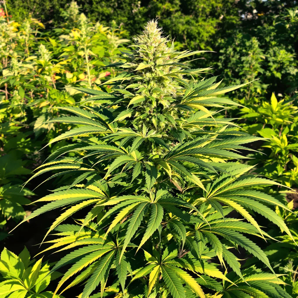 Casper OG 71% Indica / 29% Sativa — Blüte mit sichtbaren Trichomen
