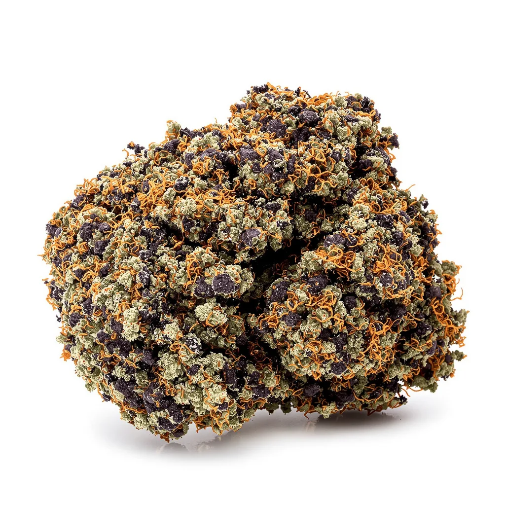 Cataract Kush 90% Indica / 50% Sativa — Blüte mit sichtbaren Trichomen