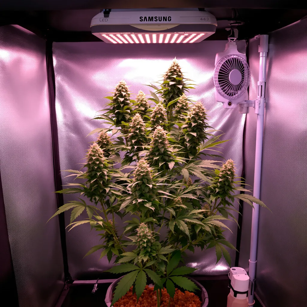 CBD ACDC 47% Indica / 53% Sativa — Blüte mit sichtbaren Trichomen